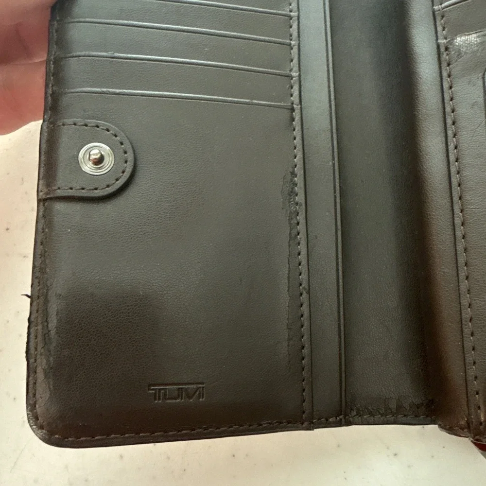 Tumi Wallet Zip Earl Grey Coated Canvas Card Holder